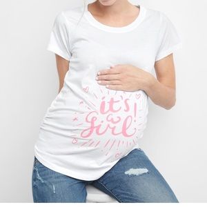Gap Maternity short sleeve tunic tee it’s a girl! Gender reveal